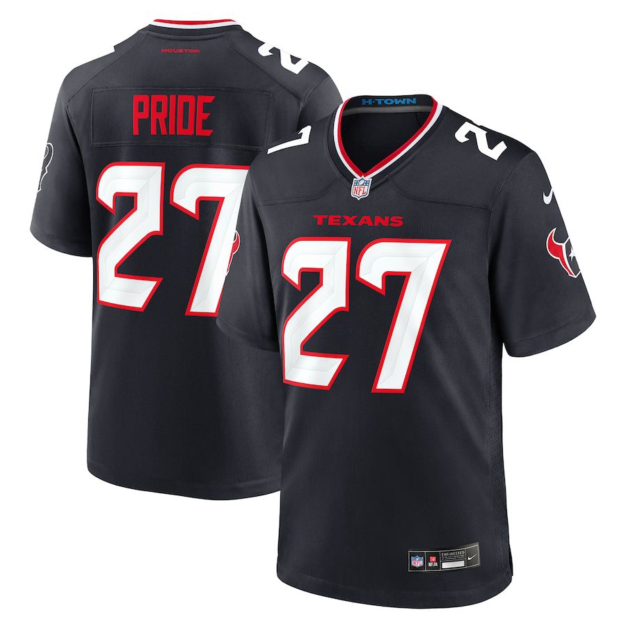 Men Houston Texans #27 Troy Pride Nike Navy Team Game NFL Jersey->houston texans->NFL Jersey